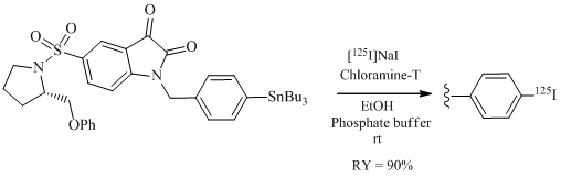 labeled 5 pyrrolidinylsulfonyl isatin derivative
