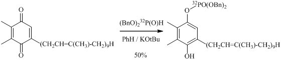 Use of labeled dibenzylphosphonate